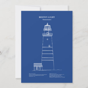 Boston Light Lighthouse - Massachusetts - AD Tack Kort