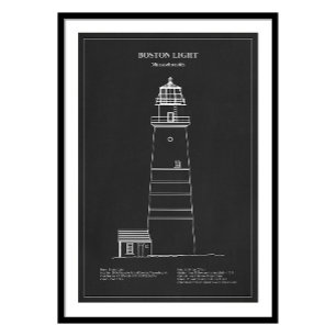 Boston Light Lighthouse - Massachusetts - PD Fototryck
