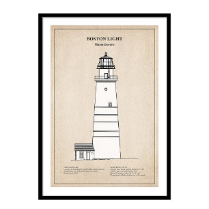 Boston Light Lighthouse - Massachusetts - SBD Fototryck
