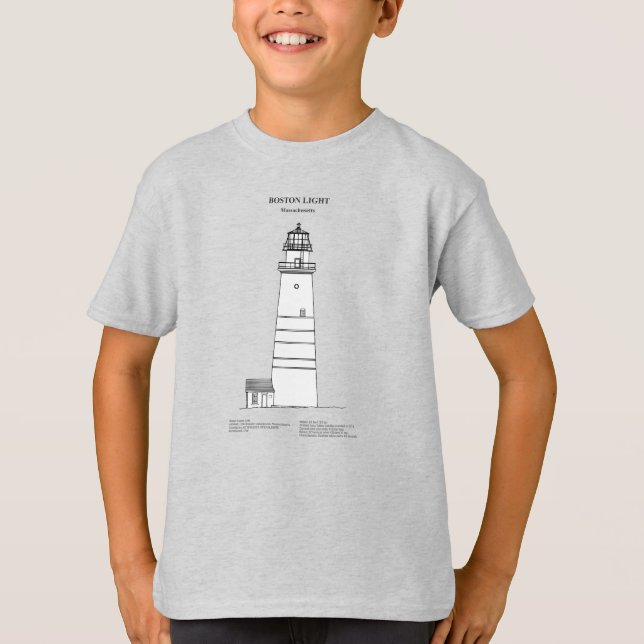 Boston Light Lighthouse - Massachusetts - SBD T Shirt (Framsida)