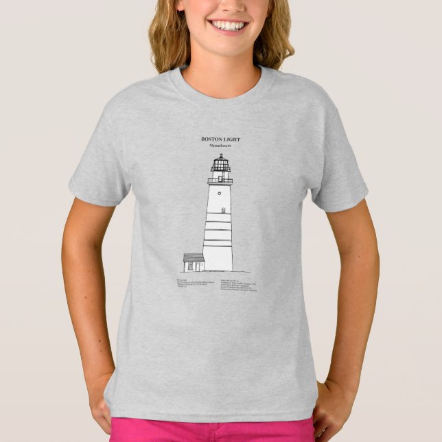 Boston Light Lighthouse - Massachusetts - SBD T Shirt (Framsida)