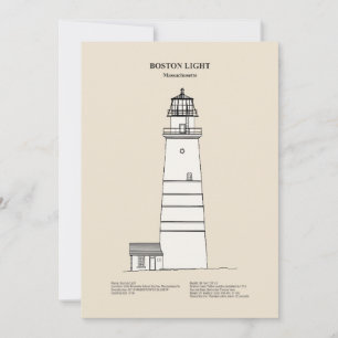 Boston Light Lighthouse - Massachusetts - SBD Tack Kort