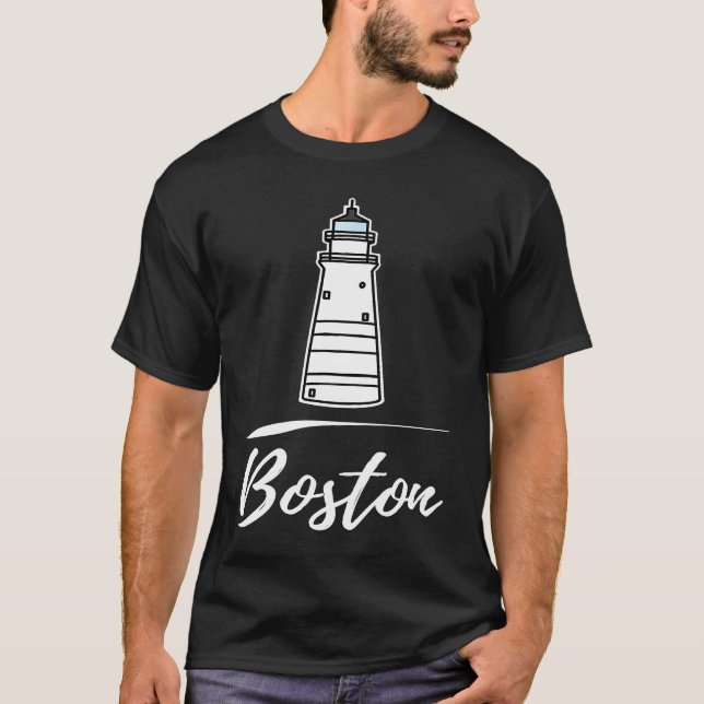 Boston lighthouse Massachusetts T Shirt (Framsida)