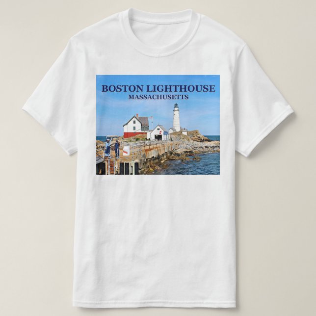 Boston Lighthouse, Massachusetts T-Shirt (Design framsida)