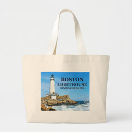 Boston Lighthouse, Massachusetts Tote Bag Jumbo Tygkasse