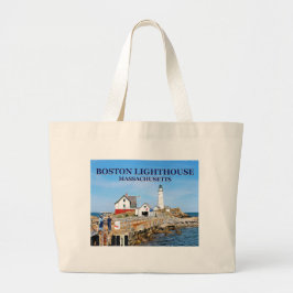 Boston Lighthouse, Massachusetts Tote Bag Jumbo Tygkasse