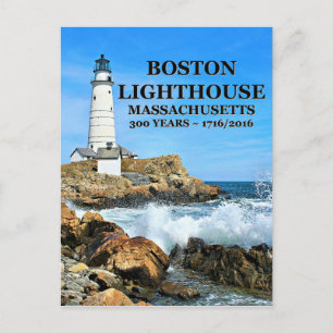 Boston Lighthouse, Massachusetts Vykort