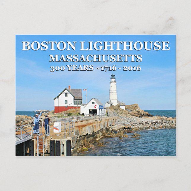Boston Lighthouse, Massachusetts Vykort (Framsida)
