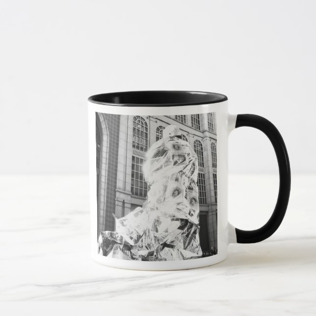 Boston, MA USA, Löpare i Foil Boston Marathon Mugg (Höger)