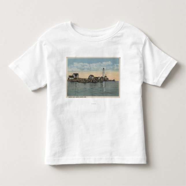 Boston MABoston fyr på den Boston hamnen Tee Shirt (Framsida)