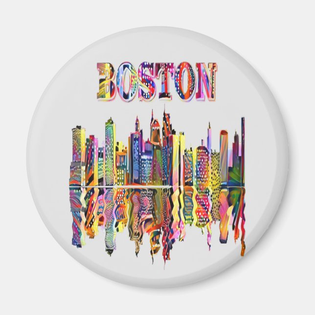 Boston Magnet-färgat citysslande Magnet (Framsidan)