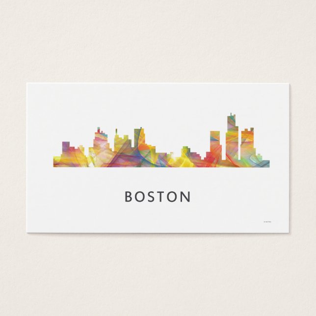 BOSTON MASS. SKYLINE WB1- VISITKORT (Framsidan)
