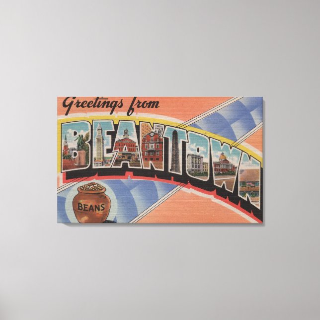 Boston, Massachusetts (Bean Town) Canvastryck (Framsida)