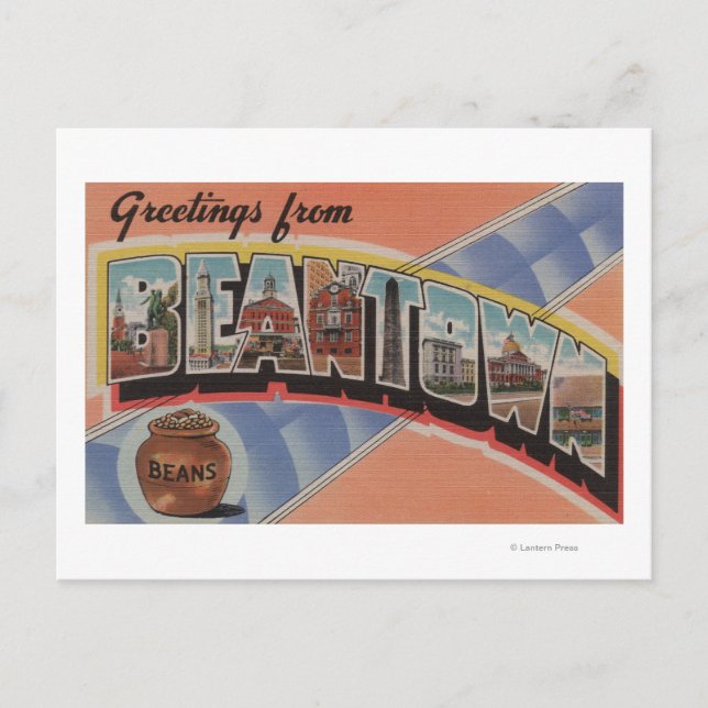 Boston, Massachusetts (Bean Town) Vykort (Framsida)
