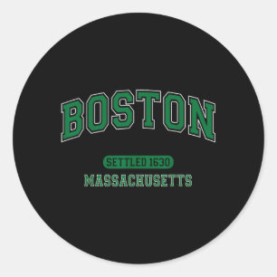 Boston Massachusetts Bosatt 1630 Vintage Sport Runt Klistermärke