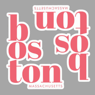 Boston Massachusetts Brand Marknadsföring Klistermärken
