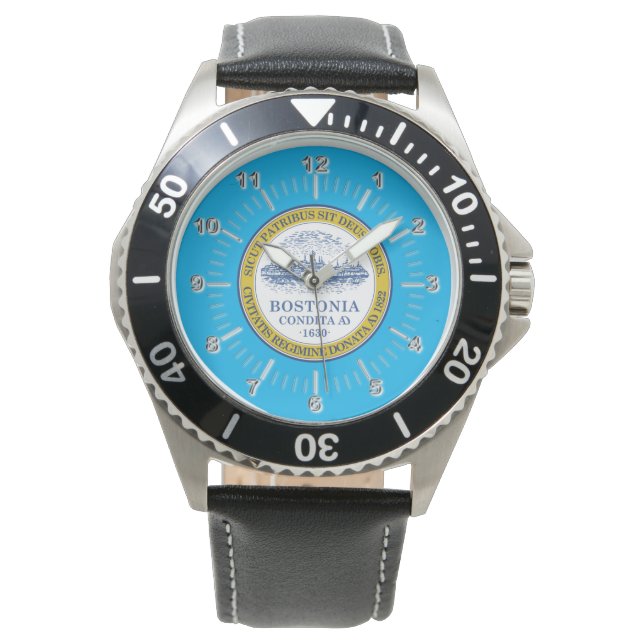 Boston (Massachusetts) City flagga Watch Armbandsur (Framsida)