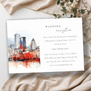 Boston Massachusetts City Scape Wedding Reception Tilläggskort