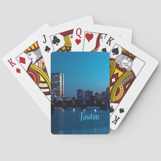 Boston Massachusetts City Skyline Casinokort (Baksidan)