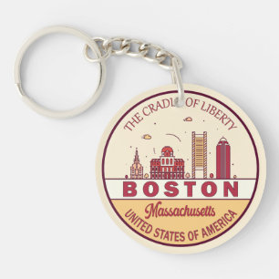 Boston Massachusetts City Skyline Emblem
