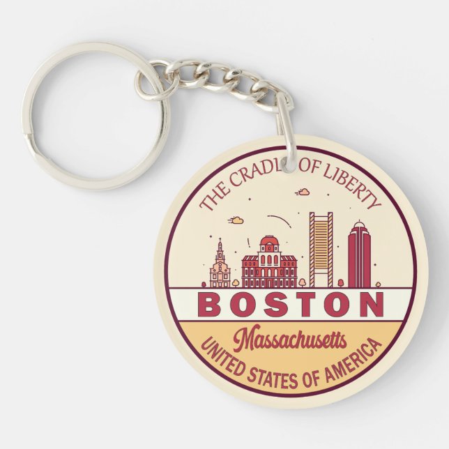 Boston Massachusetts City Skyline Emblem (Framsidan)