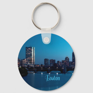Boston Massachusetts City Skyline Nyckelring