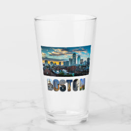 Boston Massachusetts City Skyline Photo Beer Pint Glaskopp