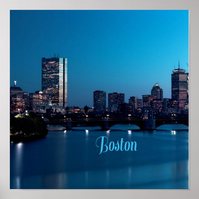 Boston Massachusetts City Skyline Poster (Framsidan)