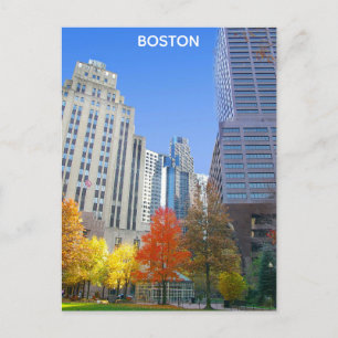 Boston Massachusetts City Skyline Travel Photo Vykort