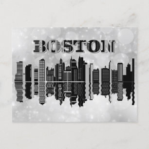 Boston Massachusetts City Skyline Travel Vykort
