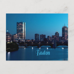 Boston Massachusetts City Skyline Vykort