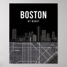 Boston Massachusetts City Skyline With Karta
