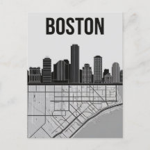 Boston Massachusetts City Skyline With Karta