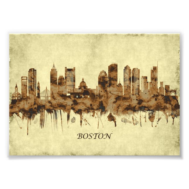 Boston Massachusetts Cityscape Fototryck (Framsidan)