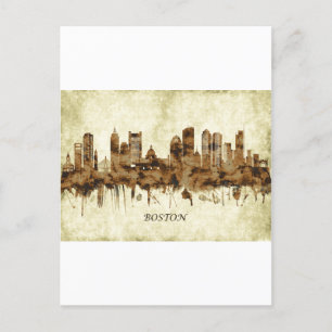Boston Massachusetts Cityscape Helg Vykort