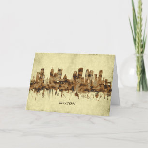 Boston Massachusetts Cityscape Helgkort