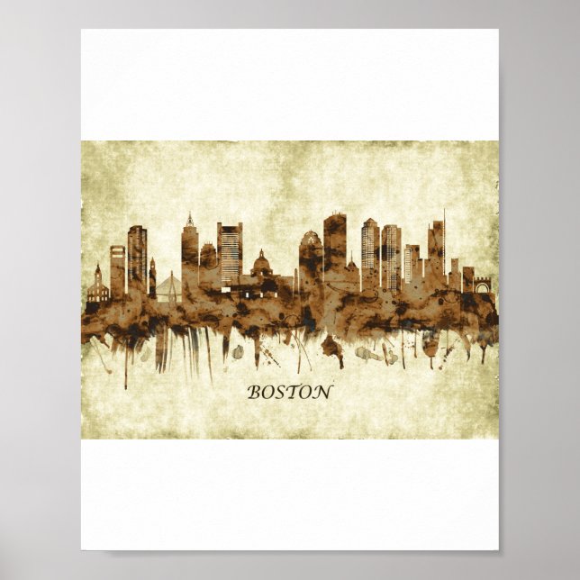 Boston Massachusetts Cityscape Poster (Framsidan)