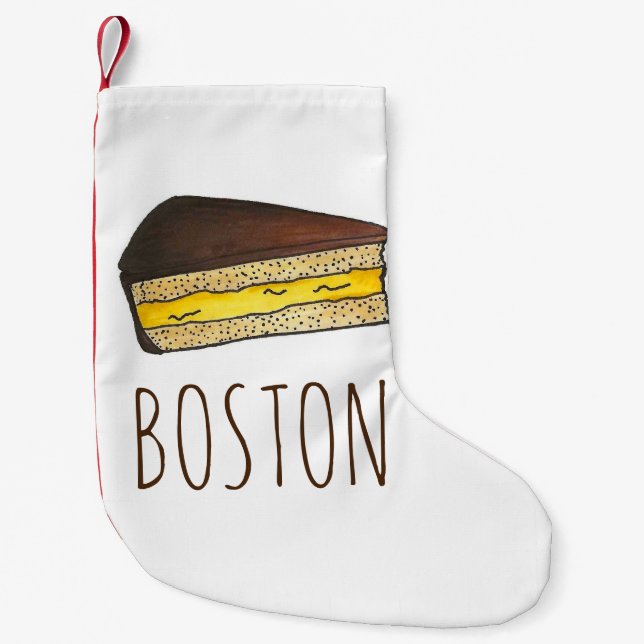 Boston Massachusetts Cream Paj Slice Bakery Liten Julstrumpa (Framsidan)