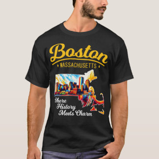 Boston Massachusetts där historik möts Charm 1 T Shirt