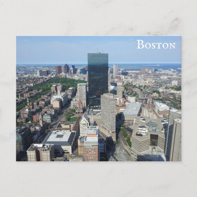 Boston Massachusetts Downtown Skyline Travel Vykort (Framsida)