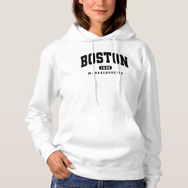 Boston Massachusetts Est 1630 College Stil T Shirt (Framsida)