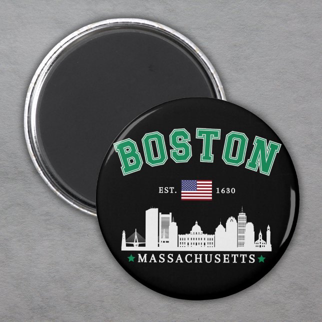 Boston Massachusetts Est. 1630 Funny Travel Magnet (Skapare uppladdad)