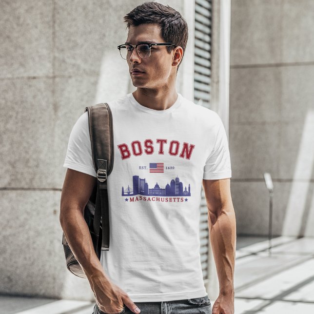 Boston Massachusetts Est. 1630 Travel T Shirt (Skapare uppladdad)