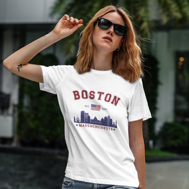 Boston Massachusetts Est. 1630 Travel T Shirt (Skapare uppladdad)