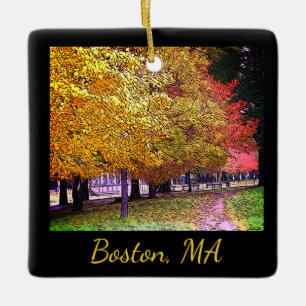 Boston, Massachusetts Fall Foliage Julgransprydnad Keramik