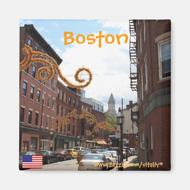 Boston Massachusetts fotomagnet Magnet (Framsidan)