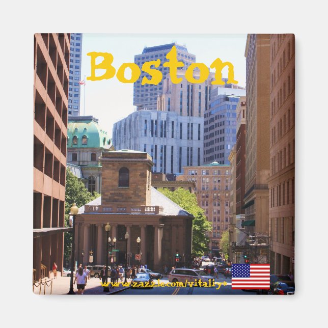Boston Massachusetts fotomagnet Magnet (Framsidan)