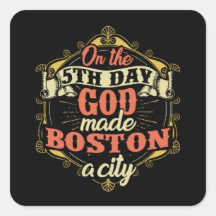 Boston Massachusetts Fyrkantigt Klistermärke