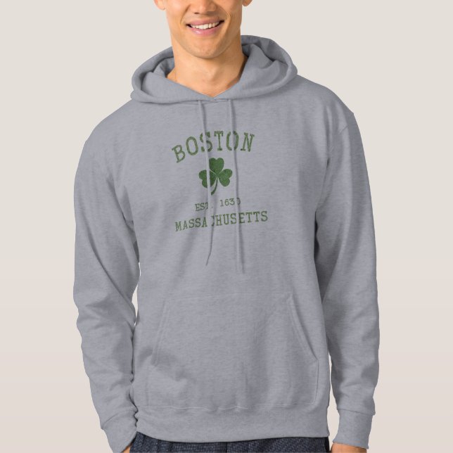 Boston Massachusetts Hooded tröja Med Luva (Framsida)