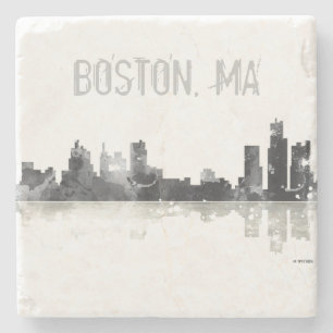 BOSTON MASSACHUSETTS HORISONT - Stome dricker Underlägg Sten